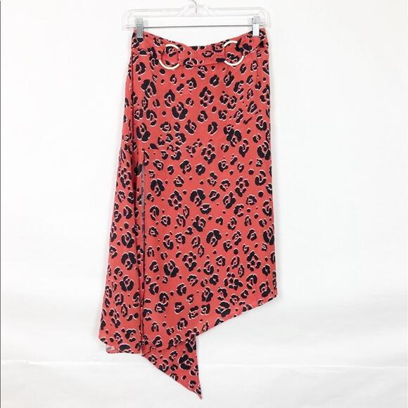 NWT Suboo Zanzibar Animal Print Belted Midi Skirt Beach Pool Resort Casual Sz 6 - Picture 4 of 12